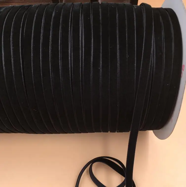 20yard/lot 1/8" 3mm Black Velvet Ribbon Single Face,non Elastic Velour Webbing Headband Hair Band Accessories