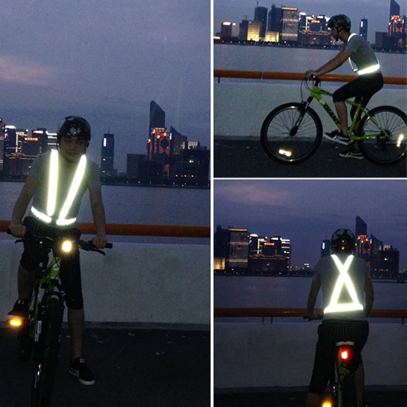 Unisex Safety Bicycle Reflection Vest High Visibility Running Cycling Security Vest Reflective Strips For Adult Child LT0094 (9)