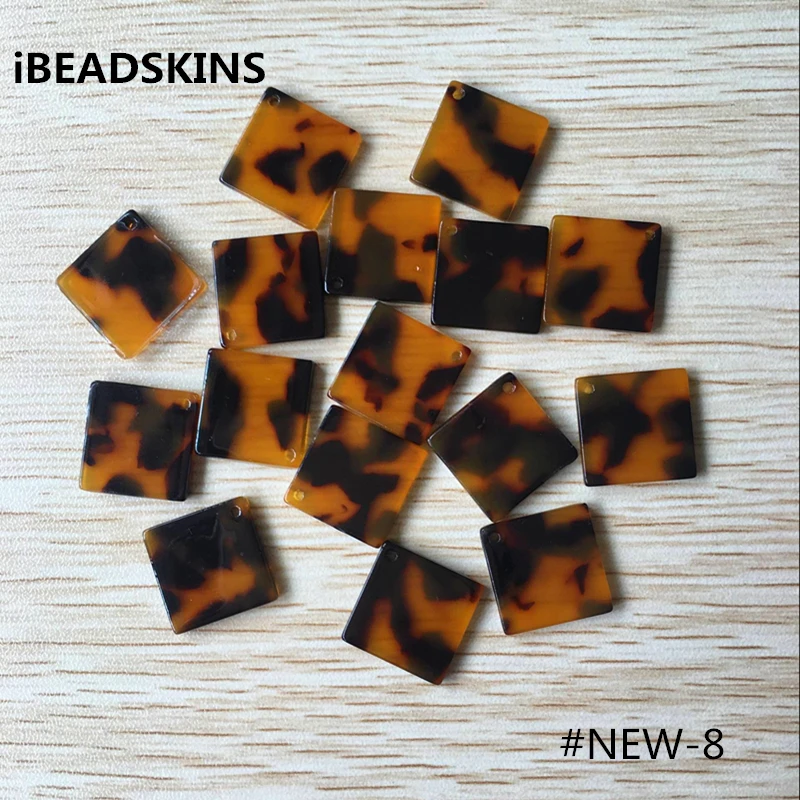 

(choose color) Newest 22mm 50pcs/lot square shape acetic acid beads charms for Jewelry making(As shown)#NEW-8