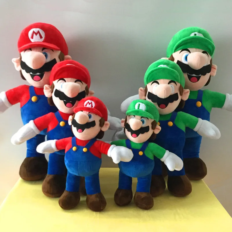 

33cm 42cm 52cm Super Mario Bros Luigi Mario Plush Toys Dolls High Quality Birthday Gifts For Boys Children