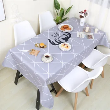 

2019 Navy Antlers Print Tablecloth Waterproof Oilproof Rectangular Wedding Dining Table Cover Tea Table Cloth Full Size L604