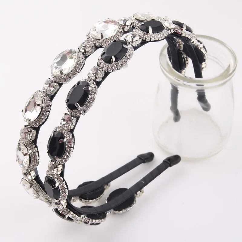 Повязка для волос в стиле барокко черная/белая металлическая|wedding hair accessories|hairband