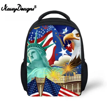 

Noisydesigns 3D American Flag Small The BaldEagle School Bags for Boys Girls Students Book Bags Preschool Bagpack Schoolbag