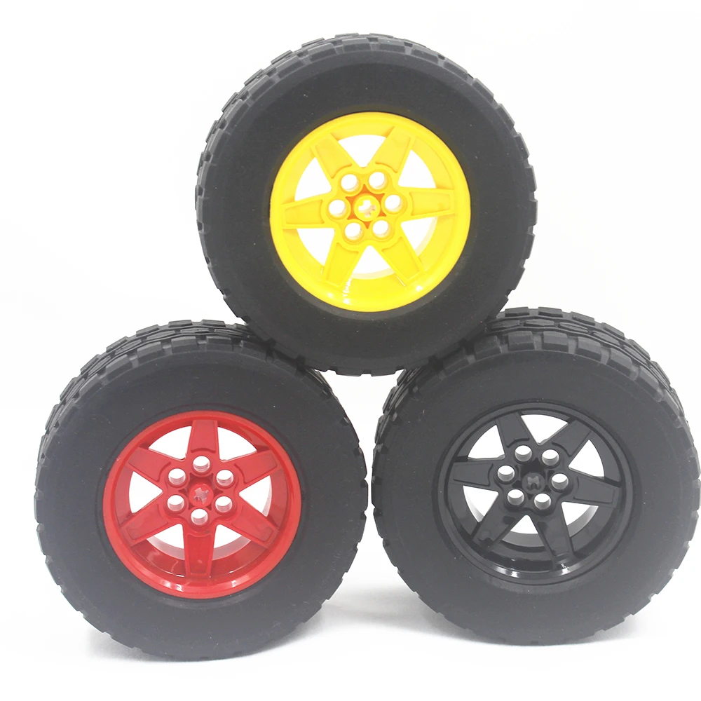 

ETFOM MOC Technic Parts 1pcs TYRE DIA 94,3 X 38 & RIM DIA 56 X 34 compatible with lego for kids toy 92912 & 15038