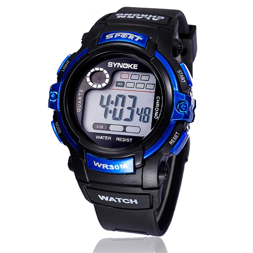 Многофункциональный студенческий мальчик цифровой светодиодный Спорт Кварцевые часы будильник Дата открытый бег спортивные водонепроницаемые наручные часы