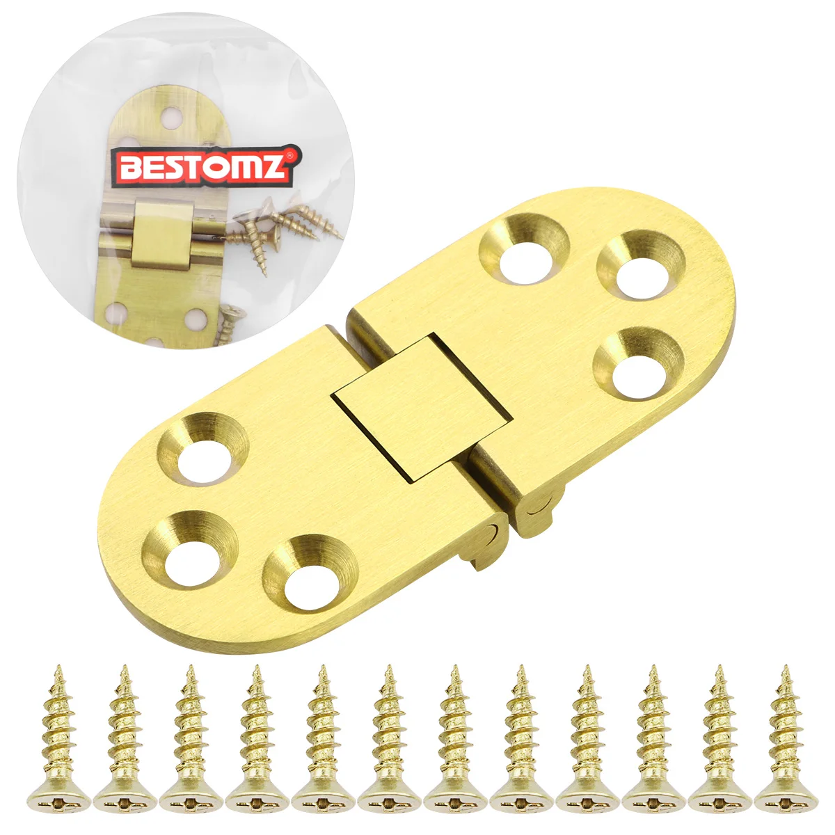 Bestomz Solid Brass Hinges Connectors With Screws For Flip Top