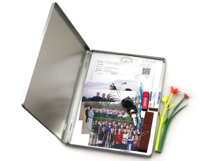 30,5*22,8*1,4 см серебряная большая прямоугольная коробка для хранения Карт Коробка для хранения фотографий подарочная жестяная коробка