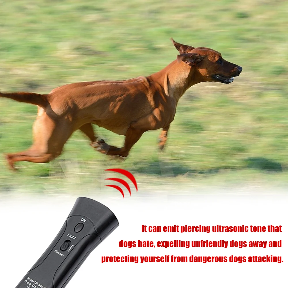 

Dog Bark Stop Repeller Handheld Ultrasonic Dog Repeller Anti Bark Control Anti Barking Device with LED Flashlight Pet Supplies