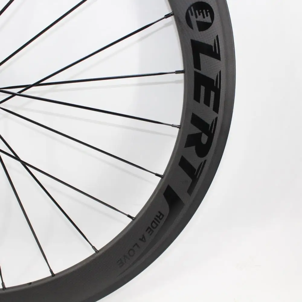 Flash Deal New LERT glossy black logo 50+60mm Road bike matte 3K full carbon fibre bicycle wheelset carbon clincher tubular rims Free ship 10