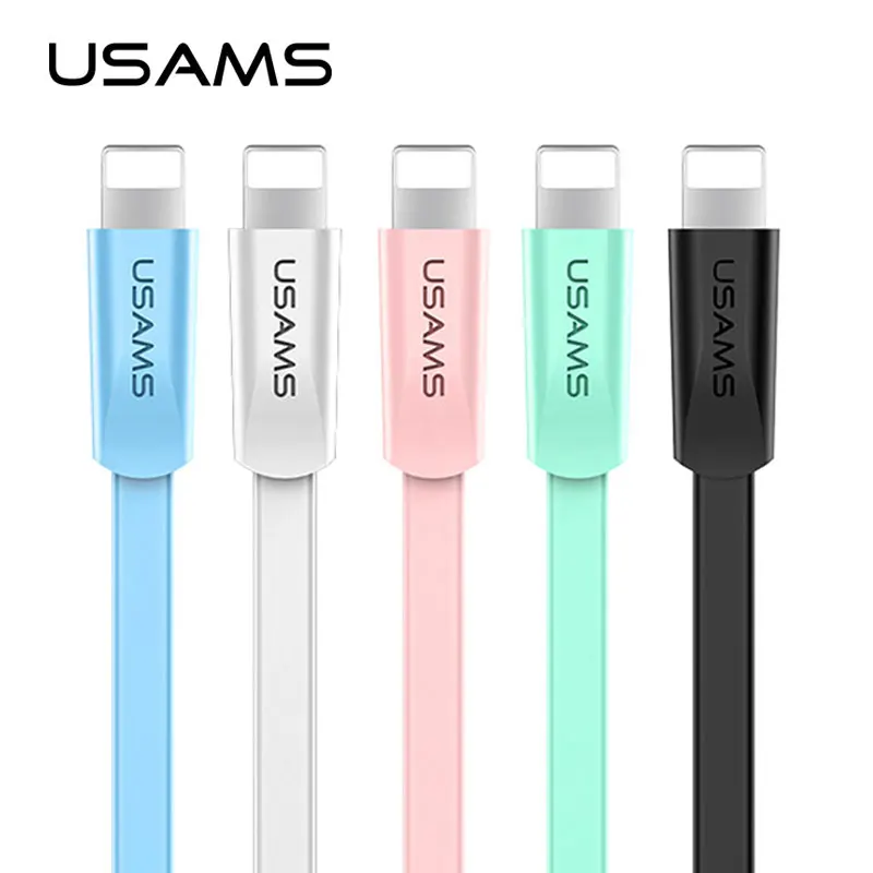 Light USB Cable for iPhone 6 cable,USAMS Data Sync Flat USB Cable for