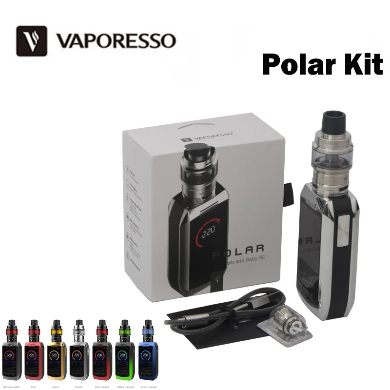 Оригинальный Vaporesso Polar Kit Vape 220 Вт TC Box Mod 6 5 мл Cascade Baby SE Tank GT сетка катушка Fit 18650