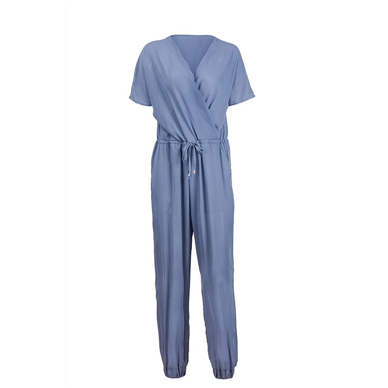 Kaywide-2018-Summer-Sexy-V-Neck-Pleated-Waist-Pocket-Rompers-Womens-Jumpsuit-Loose-Cross-Overalls-Short
