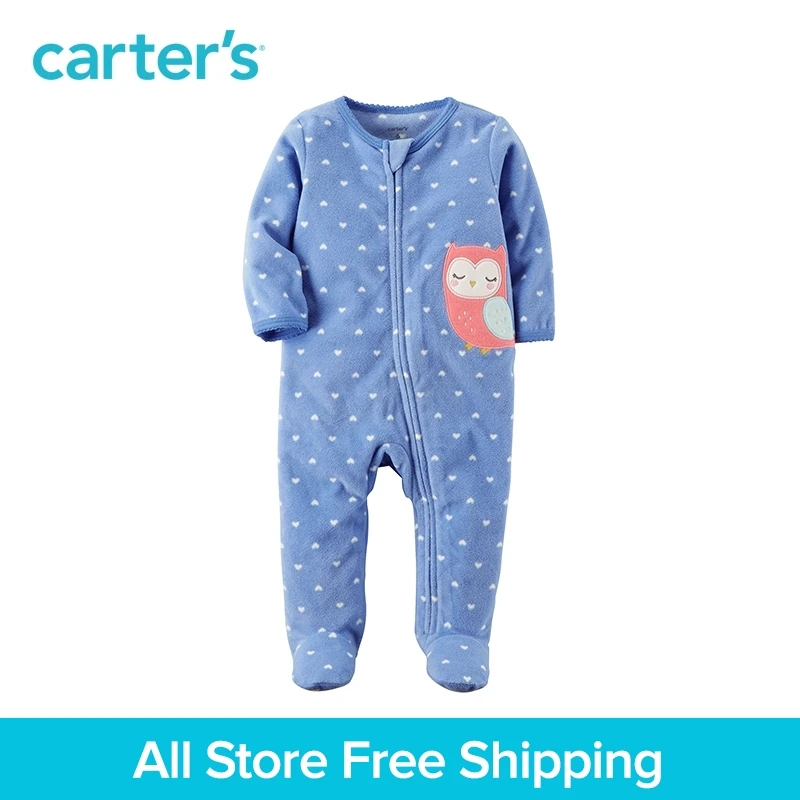Carter’s 1-Piece baby children kids clothing Girl Spring& Fall Fleece Zip-Up Sleep & Play 115G389