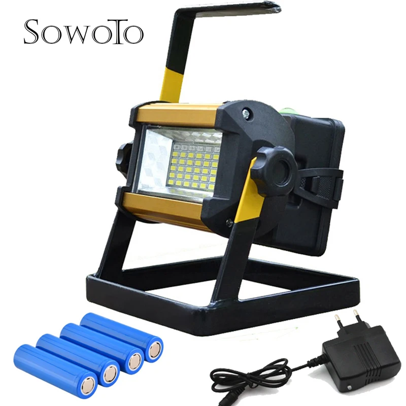 

50W Portable Flood Light Powerful Waterproof Rechargeable LED Tactical Camping Fishing Working Torch Flash Lamp Light Flashlight