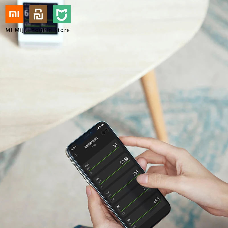 Детектор воздуха Xiaomi Mijia с прозрачной травой сенсорный экран 3 1 дюйма IPS