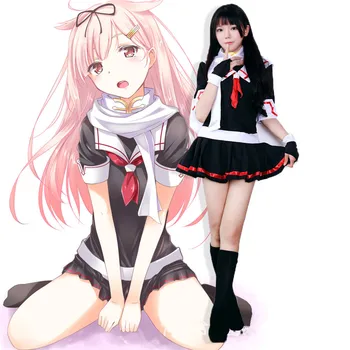 

Japan Kantai Collection Shimakaze Cosplay Girl's Uniforms Full Set Women Halloween Costumes Suit Sailor costume women