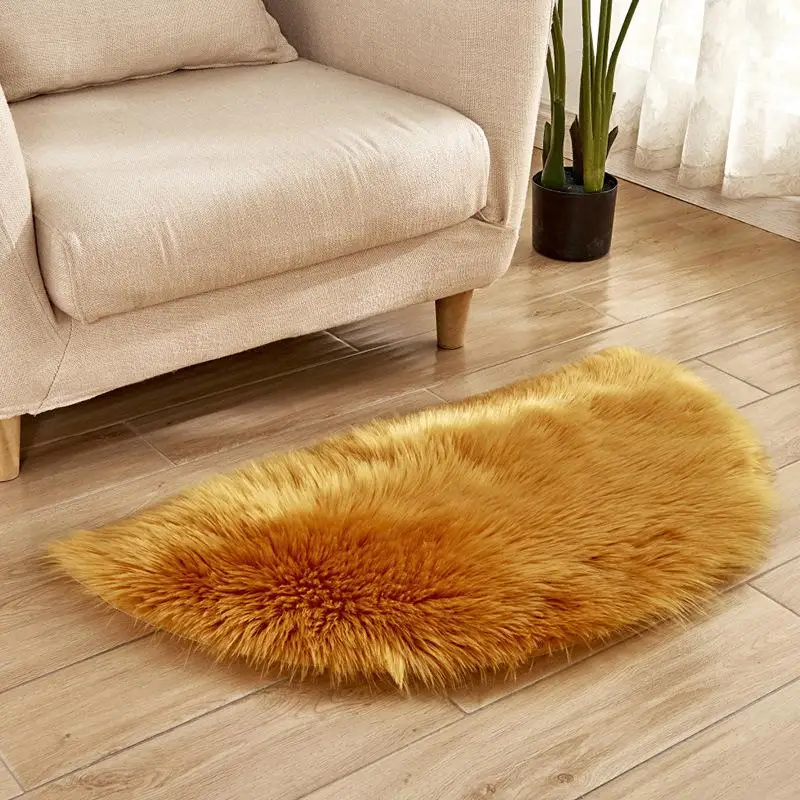 Rug Carpet Imitation Australian Wool European Door Mat Floor Semi-circular Sofa Living Room Bedside Carpet - Цвет: 12yellow tuo