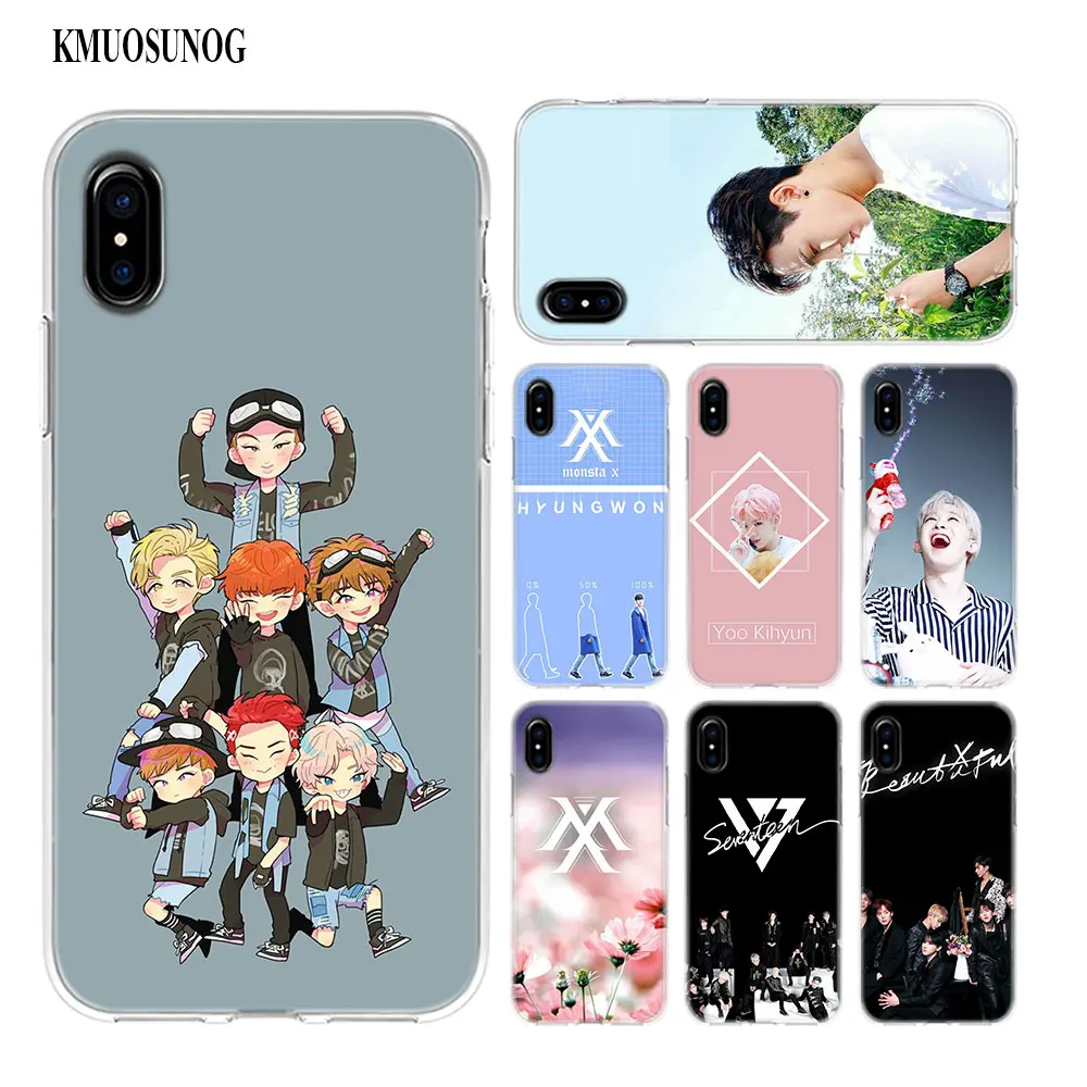 

Transparent Soft Silicone Phone Case Monsta X KPOP Boy Group Style for iPhone XS X XR Max 8 7 6 6S Plus 5 5S SE