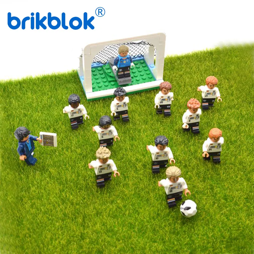 

12pcs FIGURES / SET NATIONAL FOOTBALL TEAM RUSSIA GERMANY 2018 BUILDING BLOCKS KIDS TOYS MINI DOLL FIG WITH GOAL