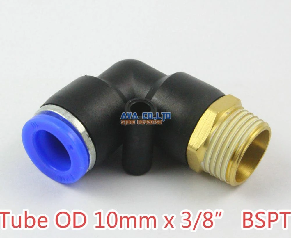 10 mm Tube x 3/8 BSPT Thread Fixed Elbow AIGNEP USA 57100-10-3/8 Push-In Fittings Metallic Release Collet 10 mm Tube x 3/8 BSPT Thread Fixed Elbow AIGNEP USA 57100-10-3/8 Push-In Fittings Metallic Release Collet