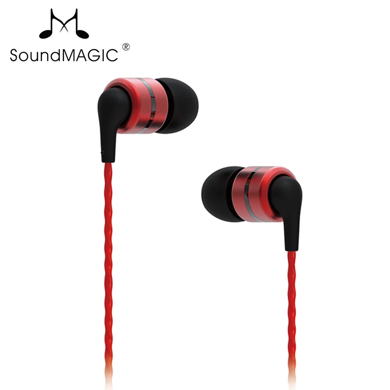 Горячие Soundmagic E80 HiFi наушники вкладыши супер бас идеальный звук наушники полностью металлические наушники сильный бас чистый голос - Цвет: Красный