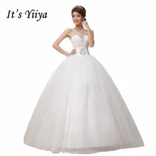 Free Shipping Sequins Strapless Wedding Dresses Princess White Bridal Frocks Ball Gowns Custom Made Vestidos De Novia MH23
