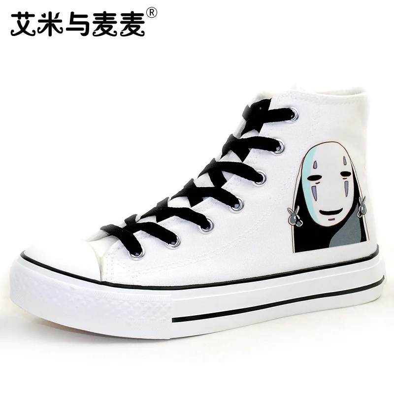 

Unisex Japan Anime Spirited Away Custom Hand Painted Shoes No Face Man Canvas Sneakers for Gifts A51703