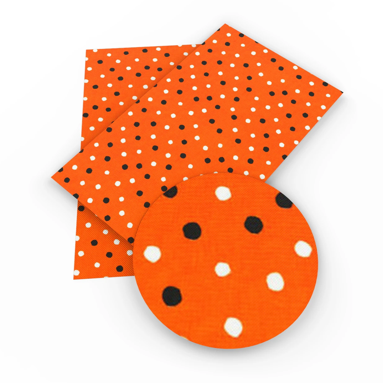 

david angie 20*34cm Halloween deer dots printed Synthetic leather fabric,DIY Knotbow Bags decoration crafts,1Yc3680