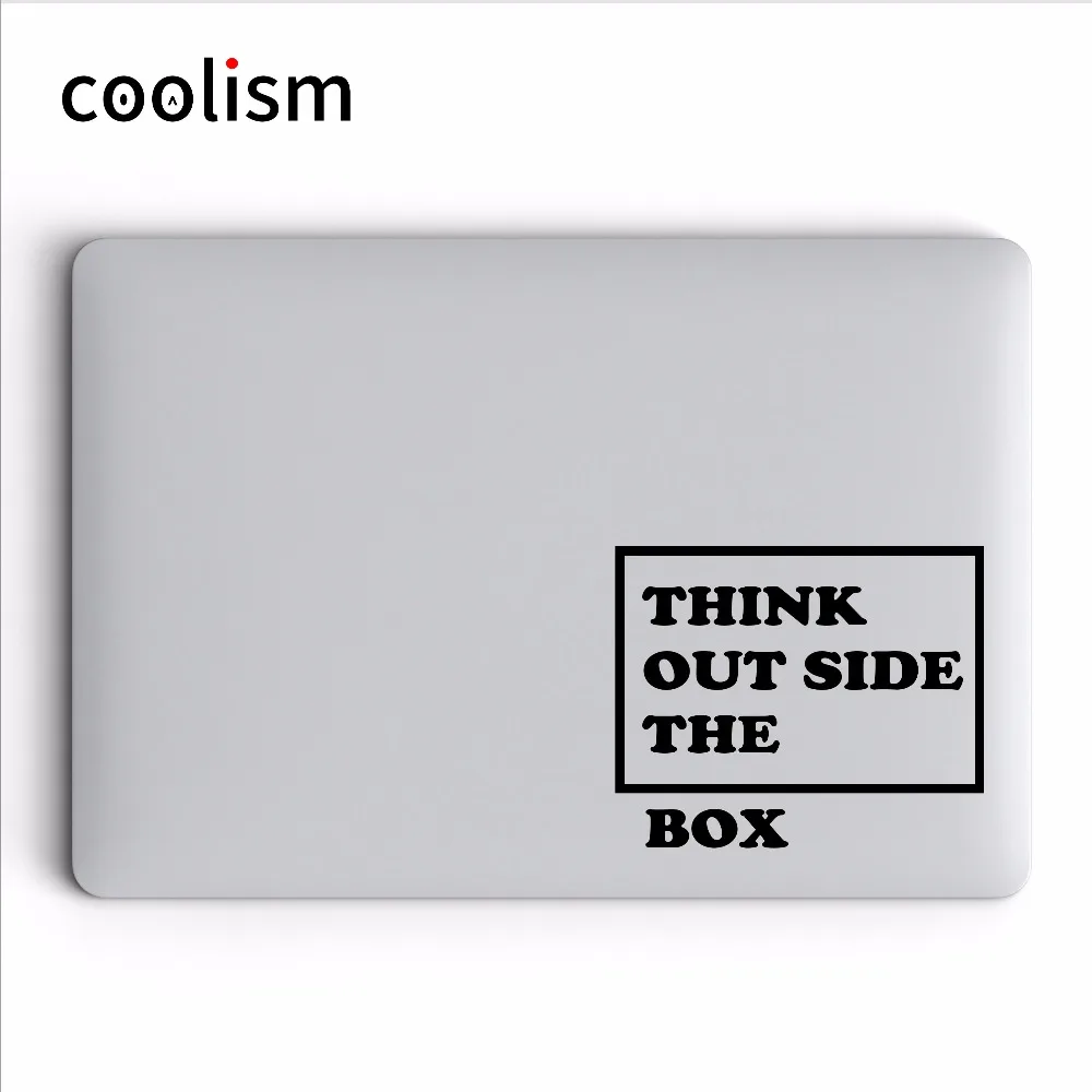 

Inspirational Quote "Think Outside the Box " Laptop Sticker for 11 12 13 15 inch Mac Macbook Pro Decal Air Retina Mi Skin Decor