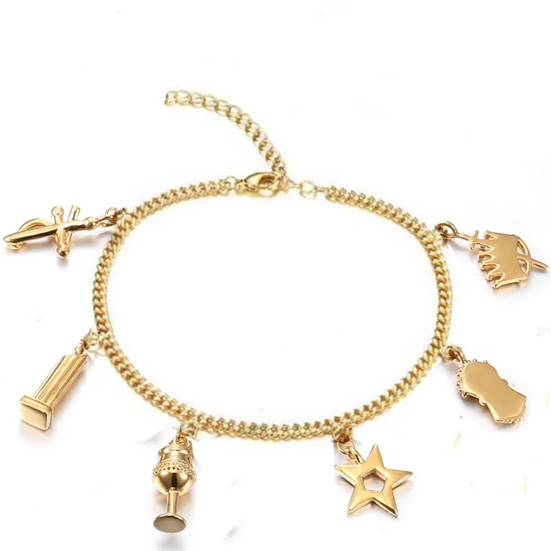 Элегантные модные золотые Женские масонские украшения с масонской символикой OES, очаровательные браслеты, женские браслеты с амулетами Восточной звезды