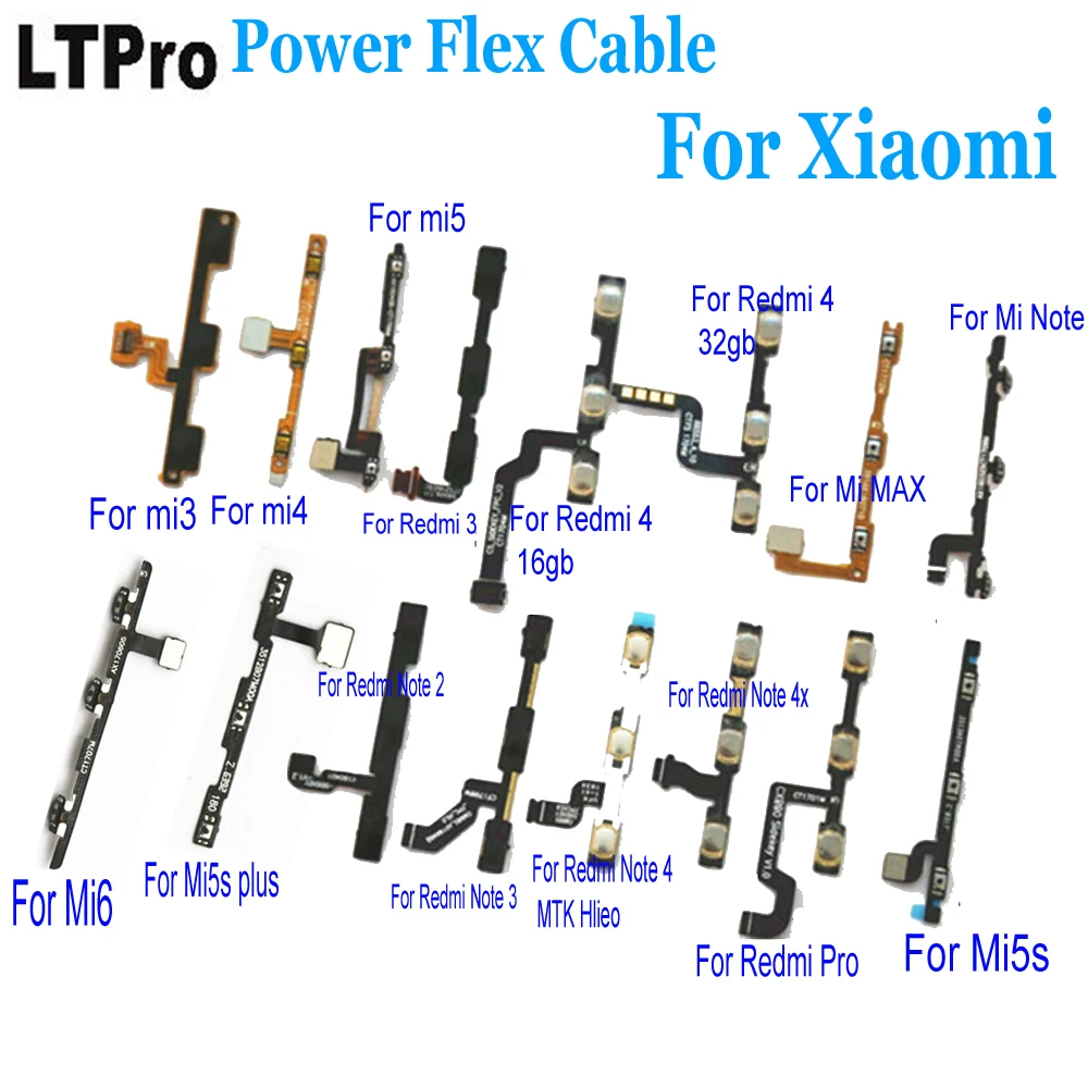 

Power ON/OFF Volume Buttons Flex Cable For Xiaomi mi3/mi4/mi5/mi5s/redmi note 4/redmi 3/redmi 4/mi max/mi note/mi6/redmi note 3