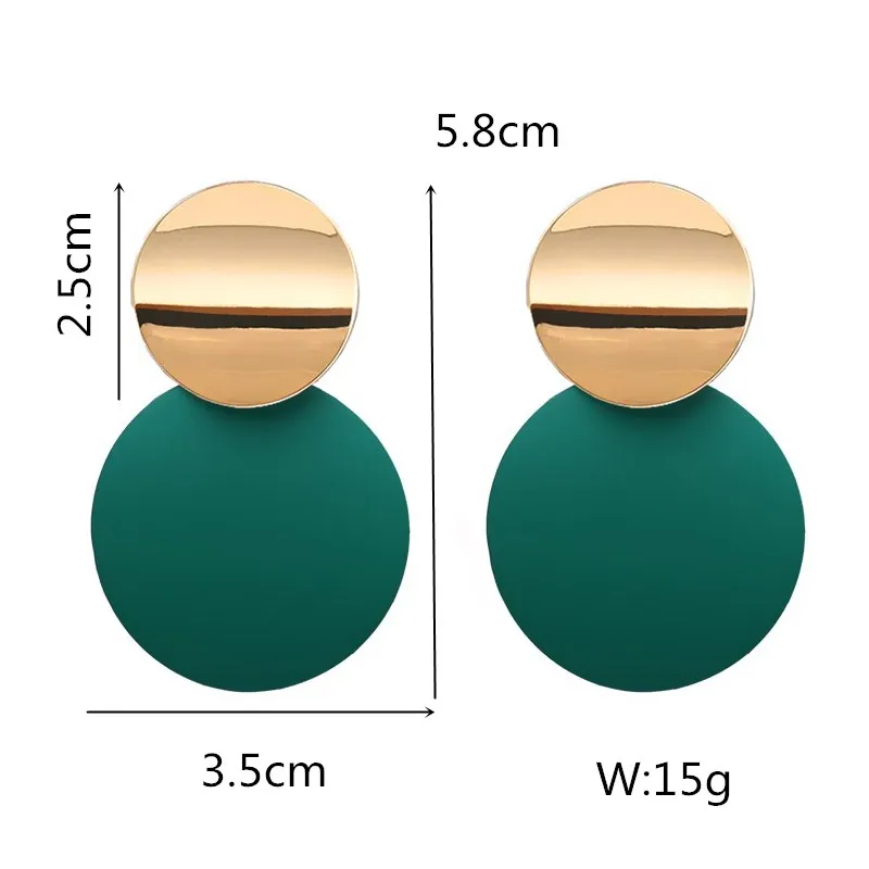 Fashion Statement Earrings 2019 Metal Round Geometric Earrings For Women Hanging Dangle Earrings Drop Earing Modern Jewelry Pun