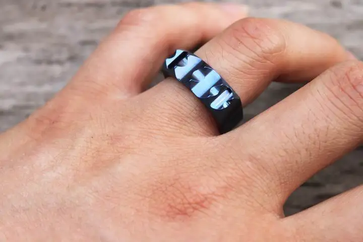 19 мм самообороны Для мужчин кольцо EDC TC4 Титан сплав Ringdefense атаки трахеальное