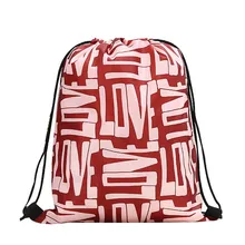 ISHOWTIENDA Для женщин рюкзак для хранения комплект веревок покупки хлопка корзина для белья День Святого Валентина сумка-мешок для покупок# y35