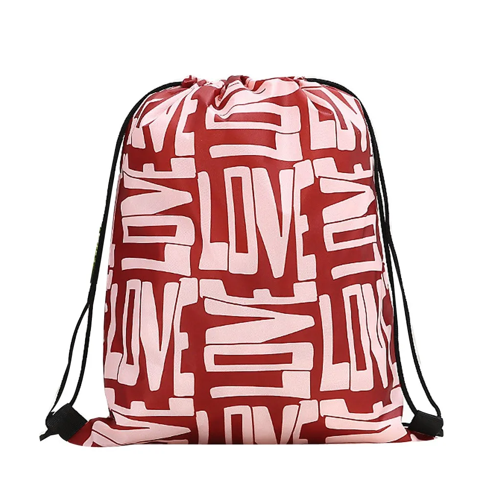 

ISHOWTIENDA Women Backpack Storage Bundle Rope Shopping Cotton Linen Storage Valentine's Day Bag Shopping Drawstring Bag#y35