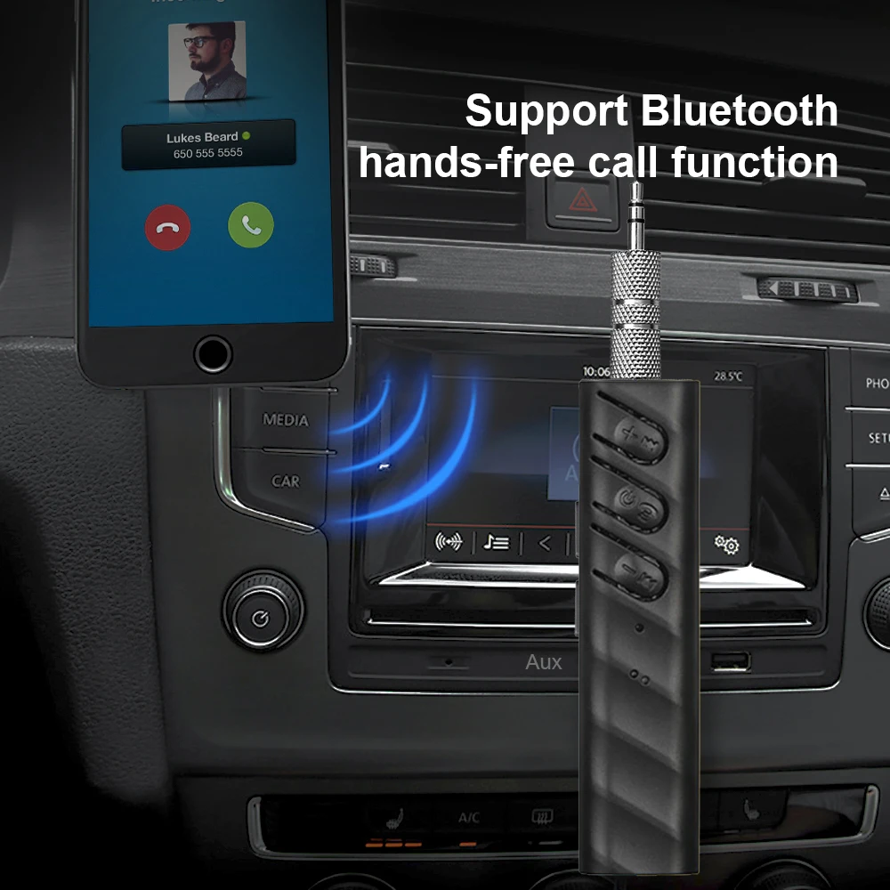 Беспроводной Bluetooth Aux аудио приемник адаптер Bluetooth4.2 Handsfree Car Kit 3 5 мм jack Hands Free