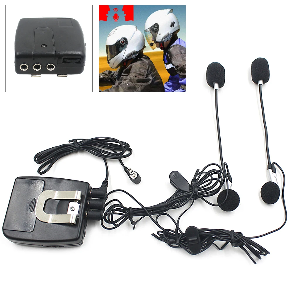 

Universal Helmet Headsets 2 Way Intercom Communication System Interphone 3.5MM Plug with MIC Micphone for Motorcycle Motorbike