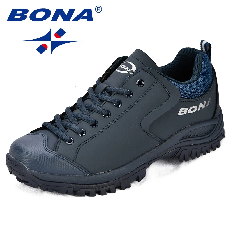 Ceny BONA New Arrival styl klasyczny mężczyźni buty górskie akcja skórzane męskie buty sportowe odkryte buty do biegania wygodne adidasy