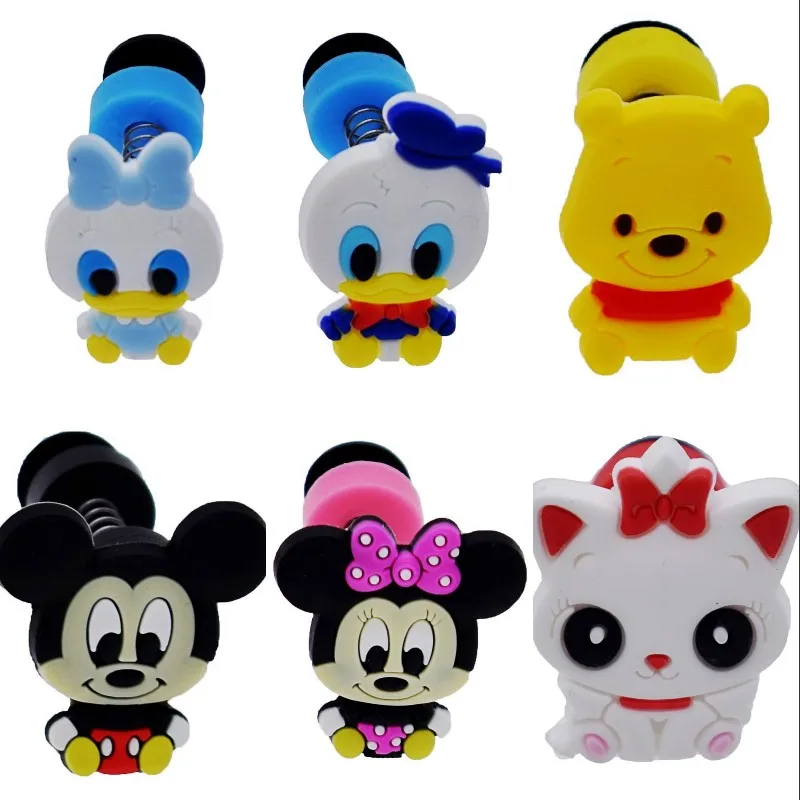 

6pcs Charity Souvenir Gift Kids Cartoon Cute Bear/Mouse/Duck Swing Clog Charms Shaking Croc Sandals Ornaments