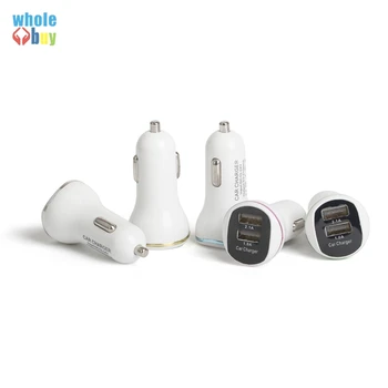 

300pcs/lot Various color Wave style art 2.1A + 1A 2U car charger adapter for iphone samsung callphone wholesale
