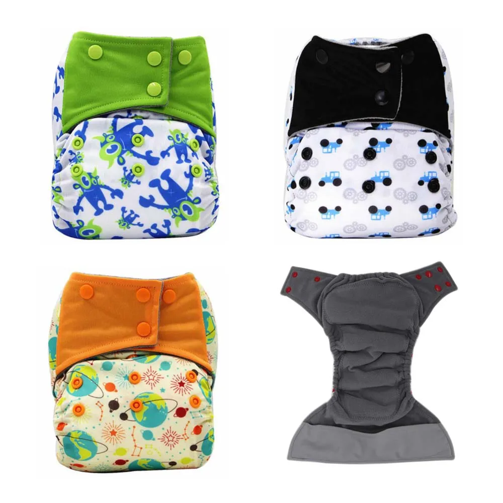 

cloth diapers washable diapers pocket AIO baby cloth diapers adjustable one size bamboo charcoal with insert sewn in