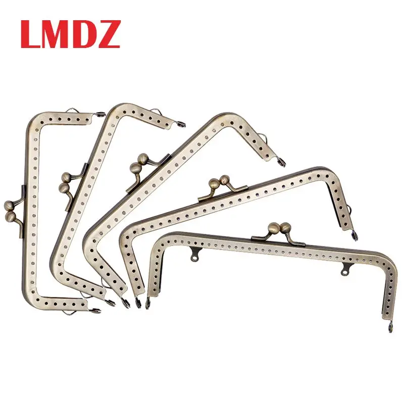 

LMDZ 1Pcs Square Metal Purse Frame Handle for Clutch Bag Handbag Accessories Making Kiss Clasp Lock for Bag8.5/10.5/12.5 /15.5cm