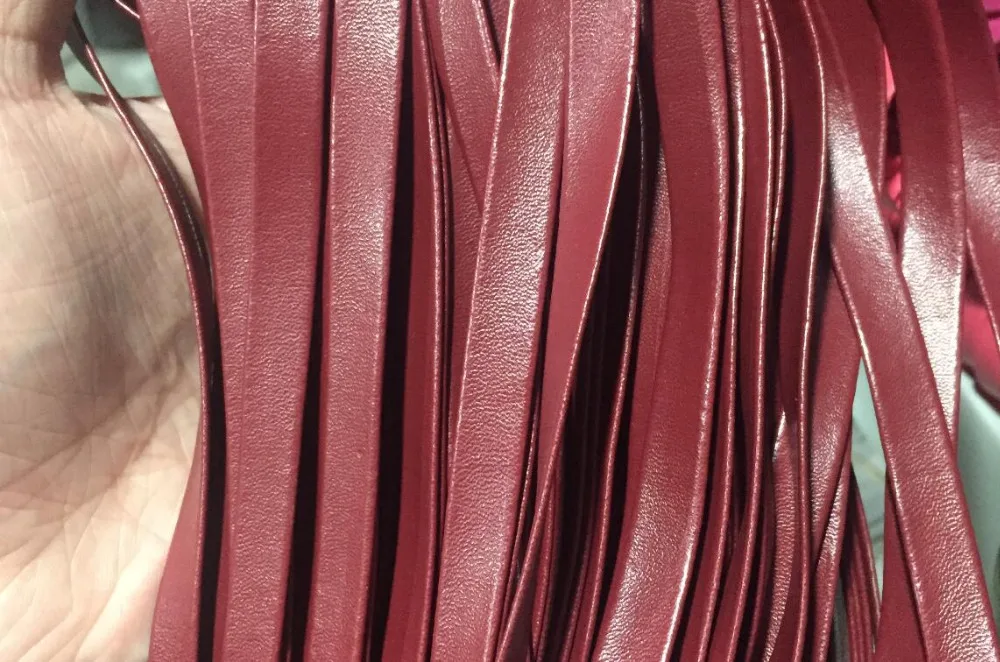 100m Dark Red Pu Faux Leather Cord Flat lether Soft Cord Faux Pu Lace