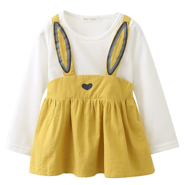 Платья для малышек Новинка весны одежда для маленьких девочек Симпатичные Морковь печати Принцесса Одежда для новорожденных Костюм для 6 М-24 м - Цвет: yellow