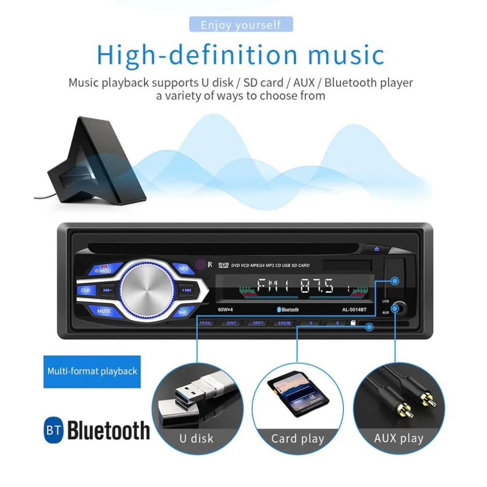 

(Ship From DE)5014BT High Definition Universal Double DIN LCD Car Stereo GPS Sat Navogation 4G Radio Multimedia Player