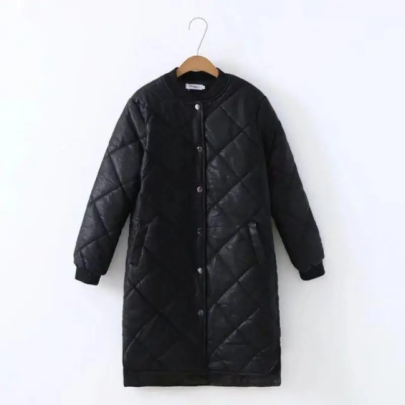 

2019 Winter New Arrival Fashionable Ladies Leather Jackets Pu Thick Cotton Padded Chaquetas De Cuero De Mujer Free Shipping