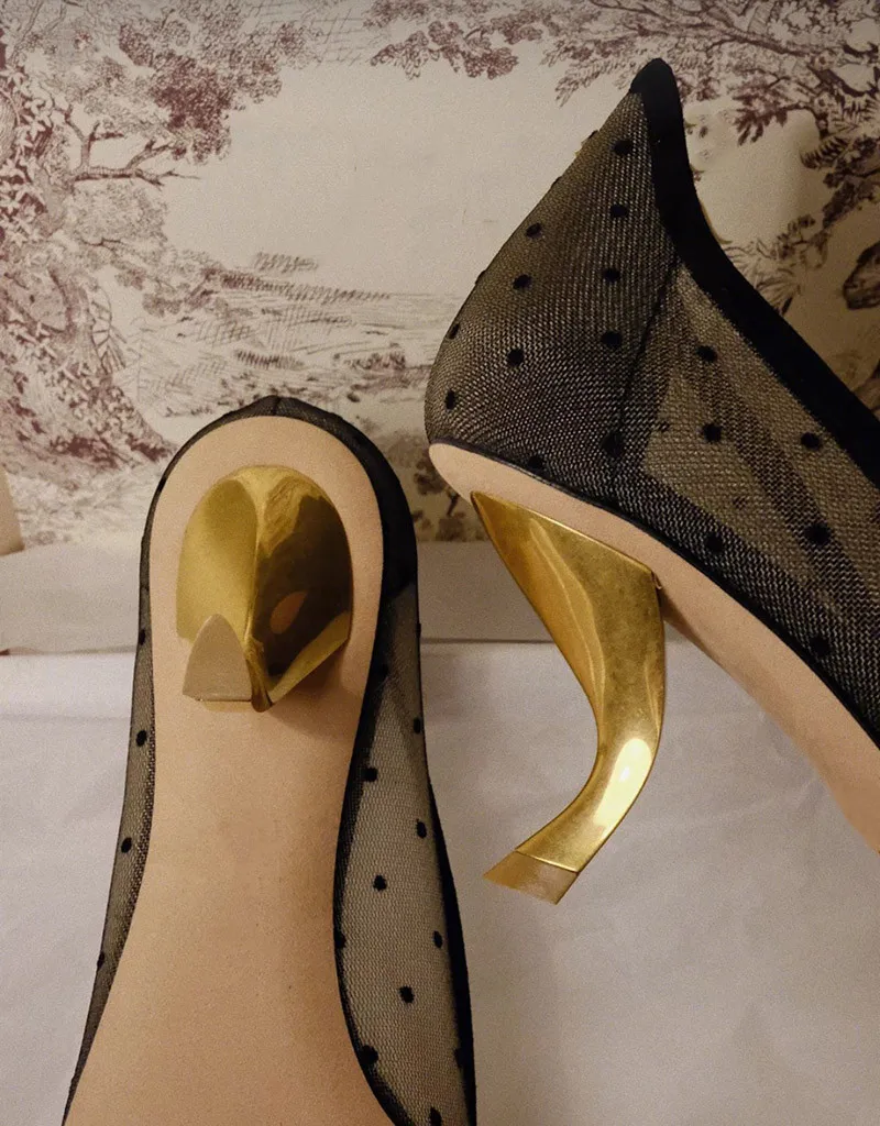Jady/женские туфли-лодочки из сетчатого материала на необычном каблуке с острым носком; модельные туфли на высоком каблуке 6 см; женские пикантные туфли на шпильке; женская обувь; zapatos mujer