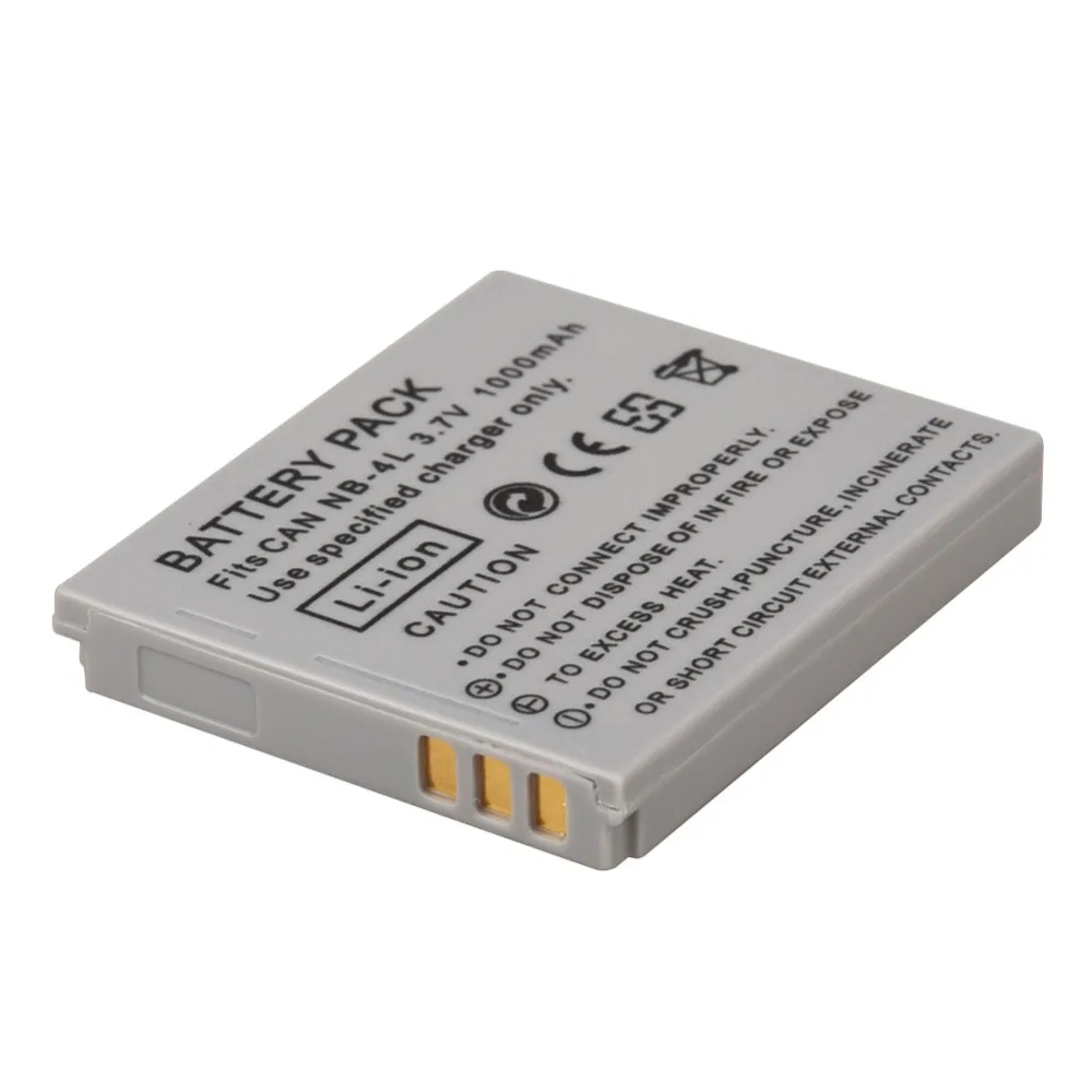 

1000mAh NB-4L NB4L NB 4L Batteries for Canon IXUS 30 40 50 55 60 65 80 100 I20 110 115 120 130 IS 117 220 225 230 255 HS SD780