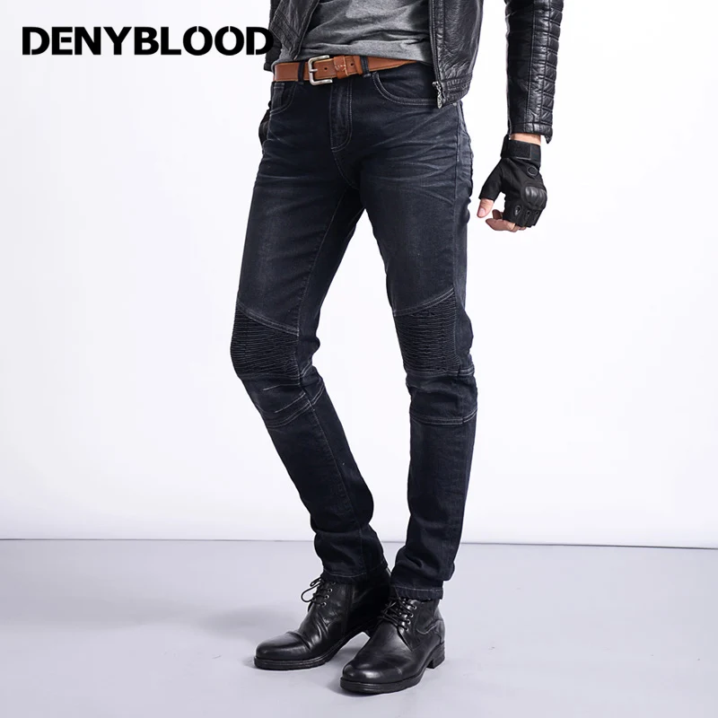 Denyblood Джинсы для женщин Mens Stretch Джинсы для женщин двойной Цвет деним тонкий прямой проблемных Джинсы для женщин рваные высокое качество