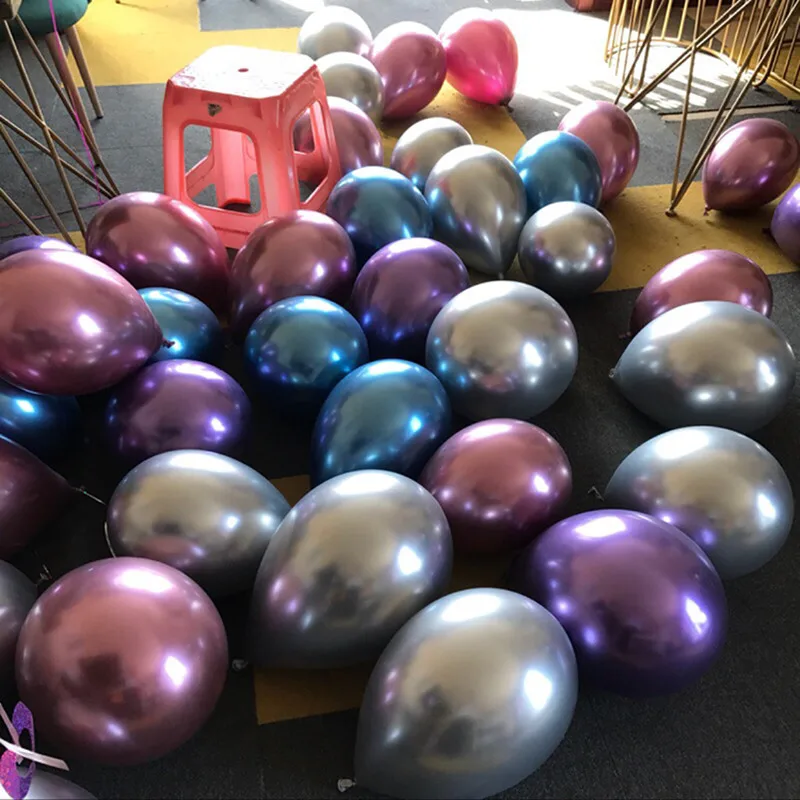 

50pcs/lot New 10inch Thicken Chrome color Balloon Round Latex Balloon Christmas Suppliese Venue layout Holiday Decoration